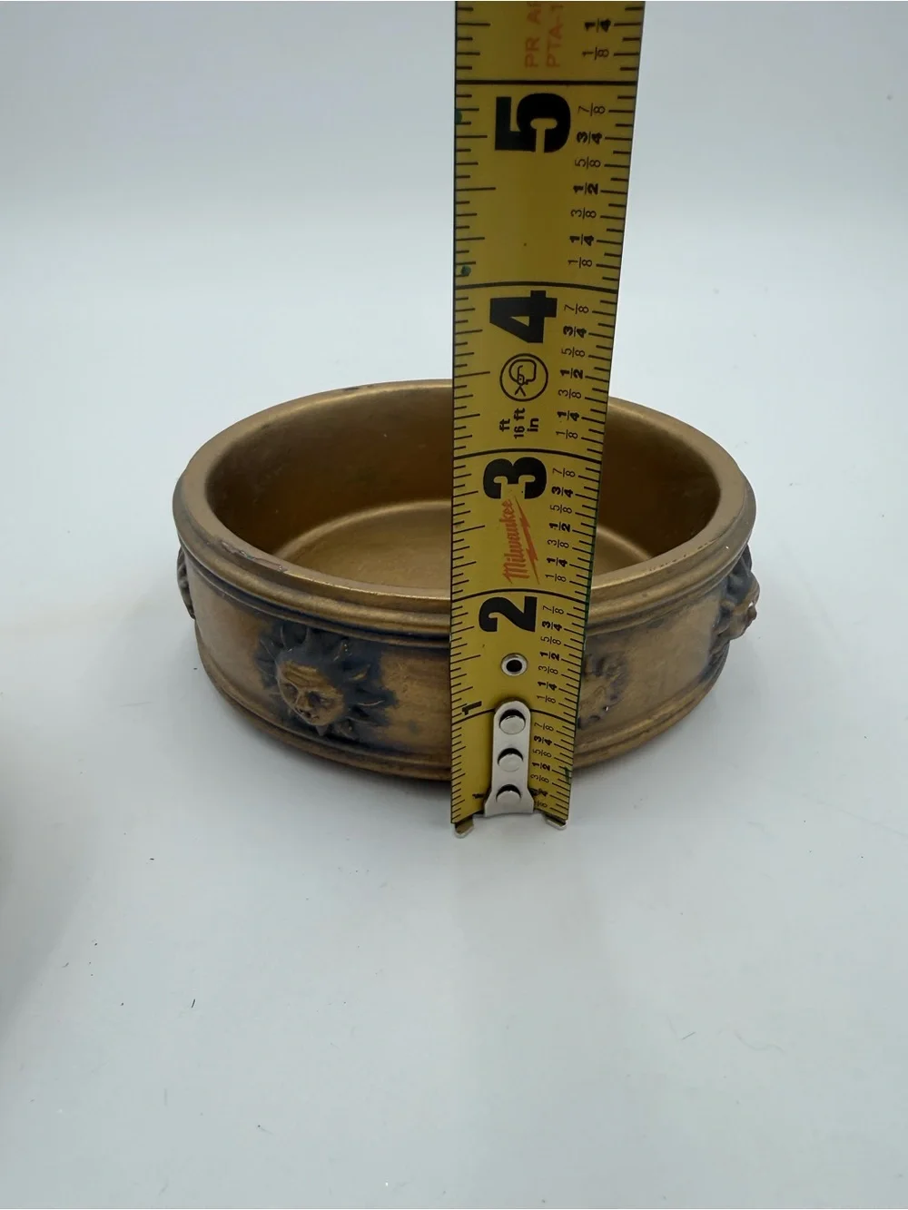 Vintage Pier 1 Gold Tone Sun Face Trinket Box